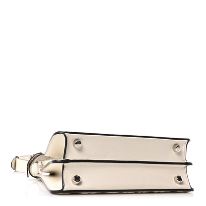 Fendi X SARAH COLEMAN Nappa FF Fish Eye Embossed Mini Peekaboo I SEE U Satchel White Ice 5 of 12