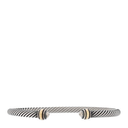 David Yurman Sterling Silver 18K Yellow Gold 4mm Cable Classics Bracelet 1 of 4