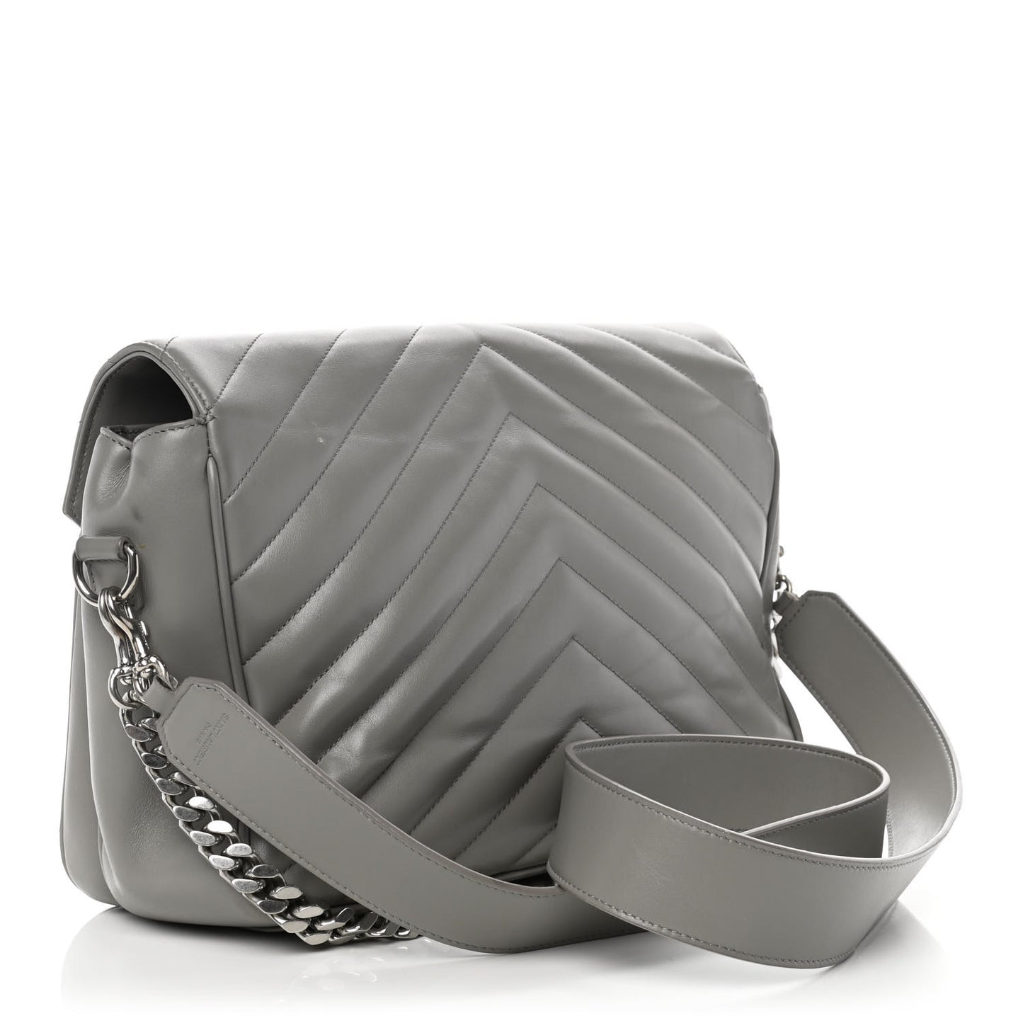 Calfskin Y Quilted Monogram Loulou Shoulder Bag Pearl Grey