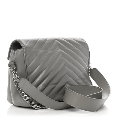 Saint Laurent Calfskin Y Quilted Monogram Loulou Shoulder Bag Pearl Grey 2 of 12