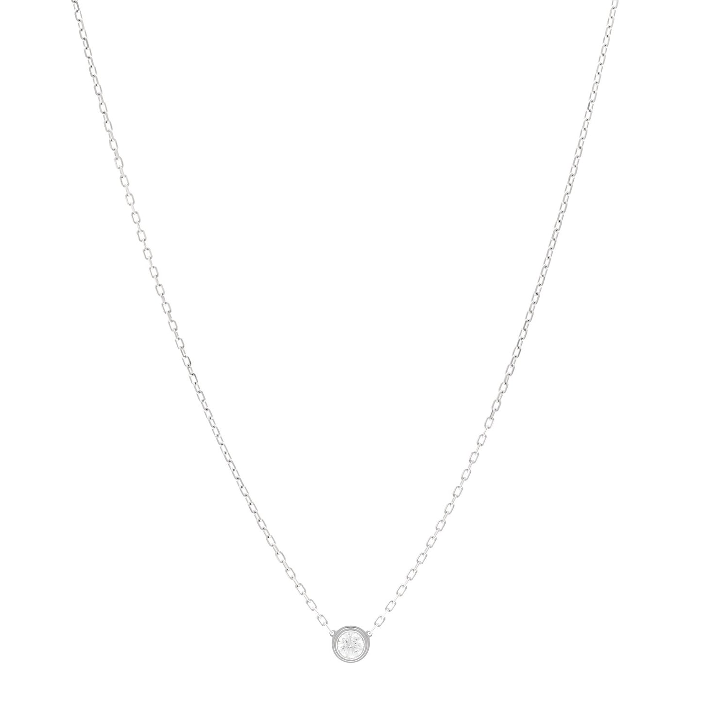 18K White Gold Diamond LM D'Amour Pendant Necklace