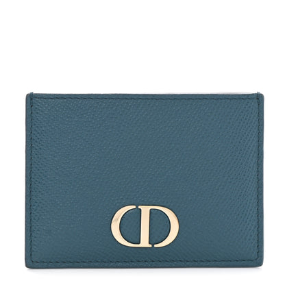 Christian Dior Grained Calfskin 30 Montaigne Card Holder Blue 1 of 6