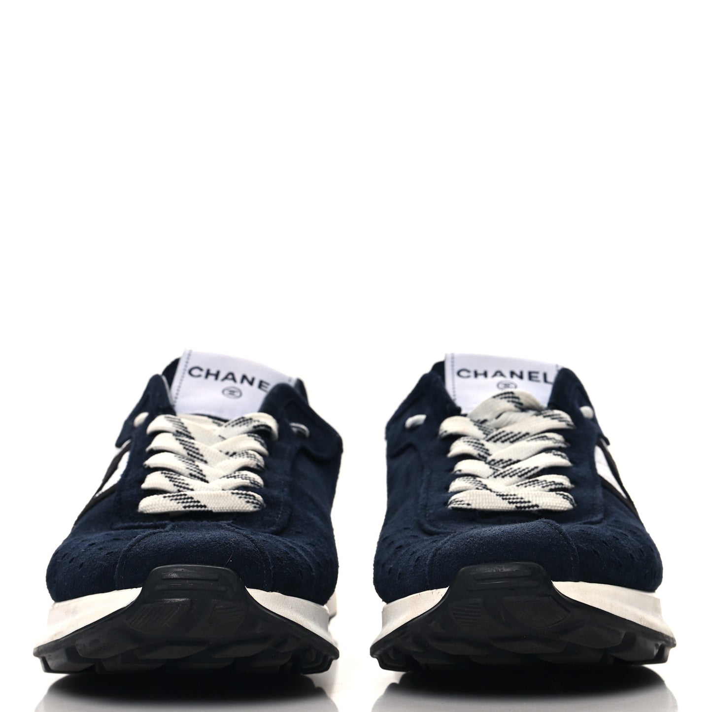 Fabric Suede Kidskin CC Sneakers 41 Dark Navy White