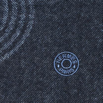 Hermes Cashmere Circuit 24 Faubourg Muffler Marine Ciel 4 of 5