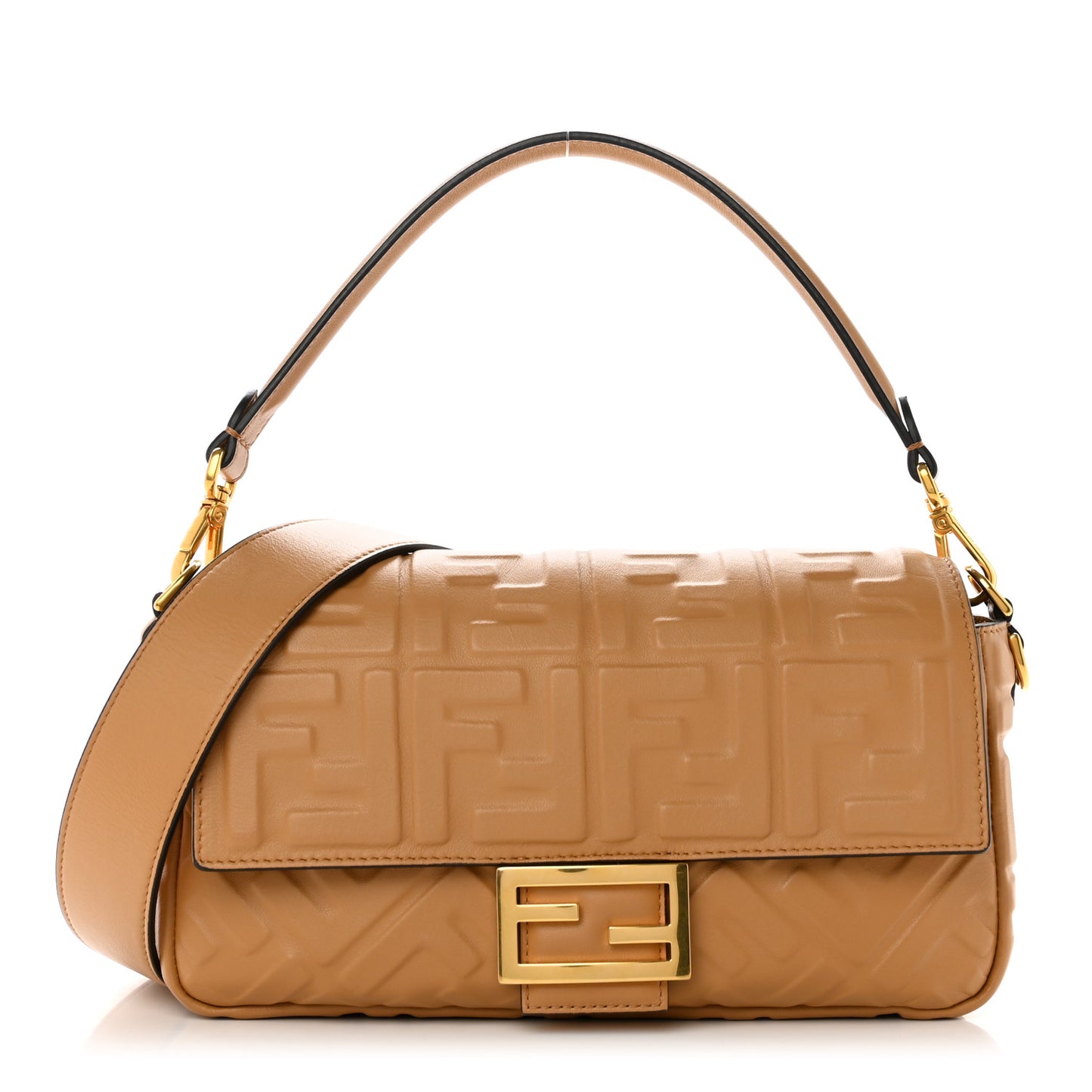 Nappa FF 1974 Embossed Baguette Miele Scuro