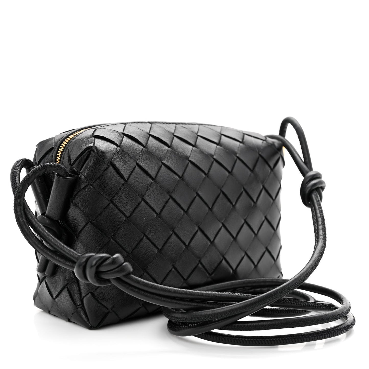 Nappa Intrecciato Mini Loop Camera Bag Black