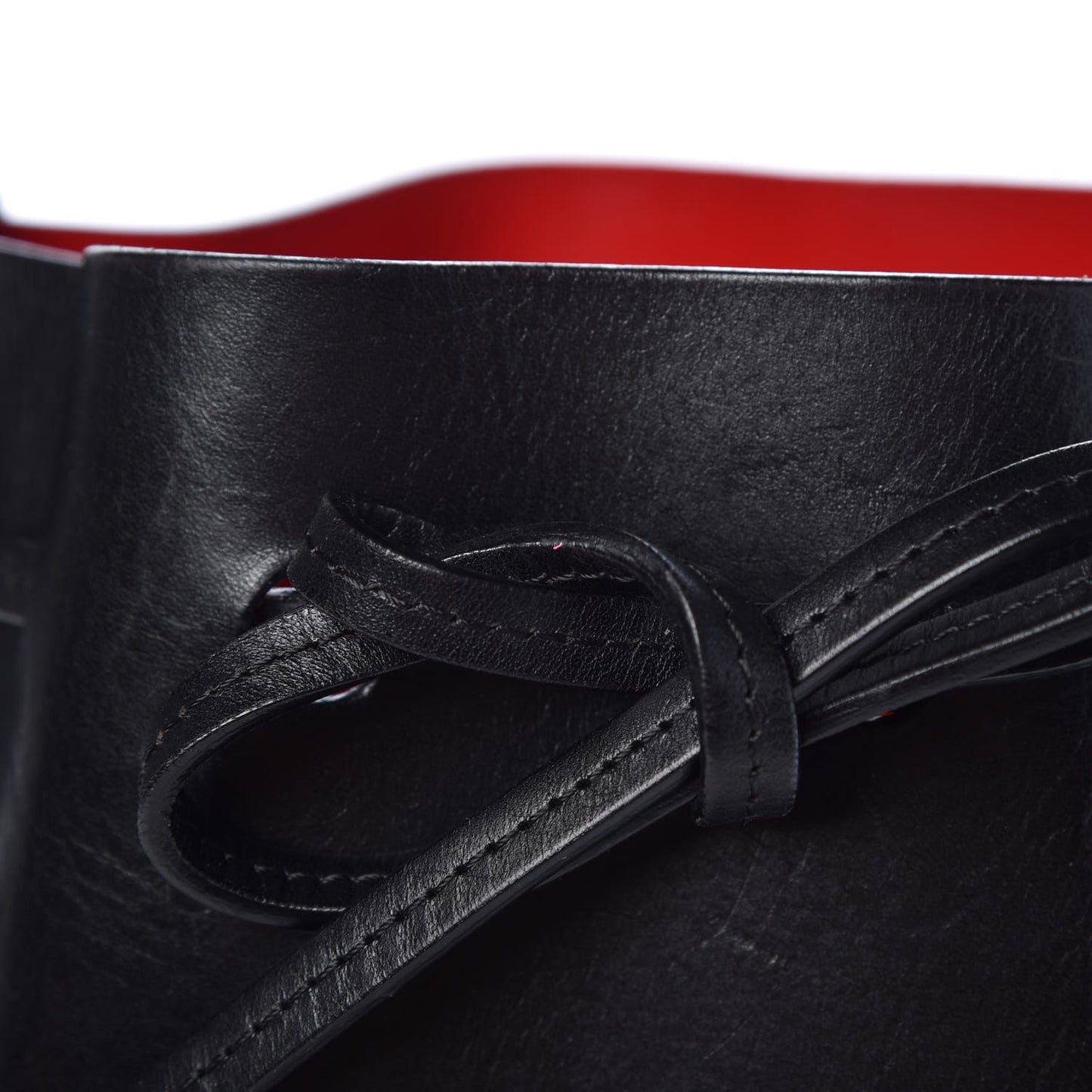 Vegetable Tanned Calfskin Mini Bucket Bag Black Flamma
