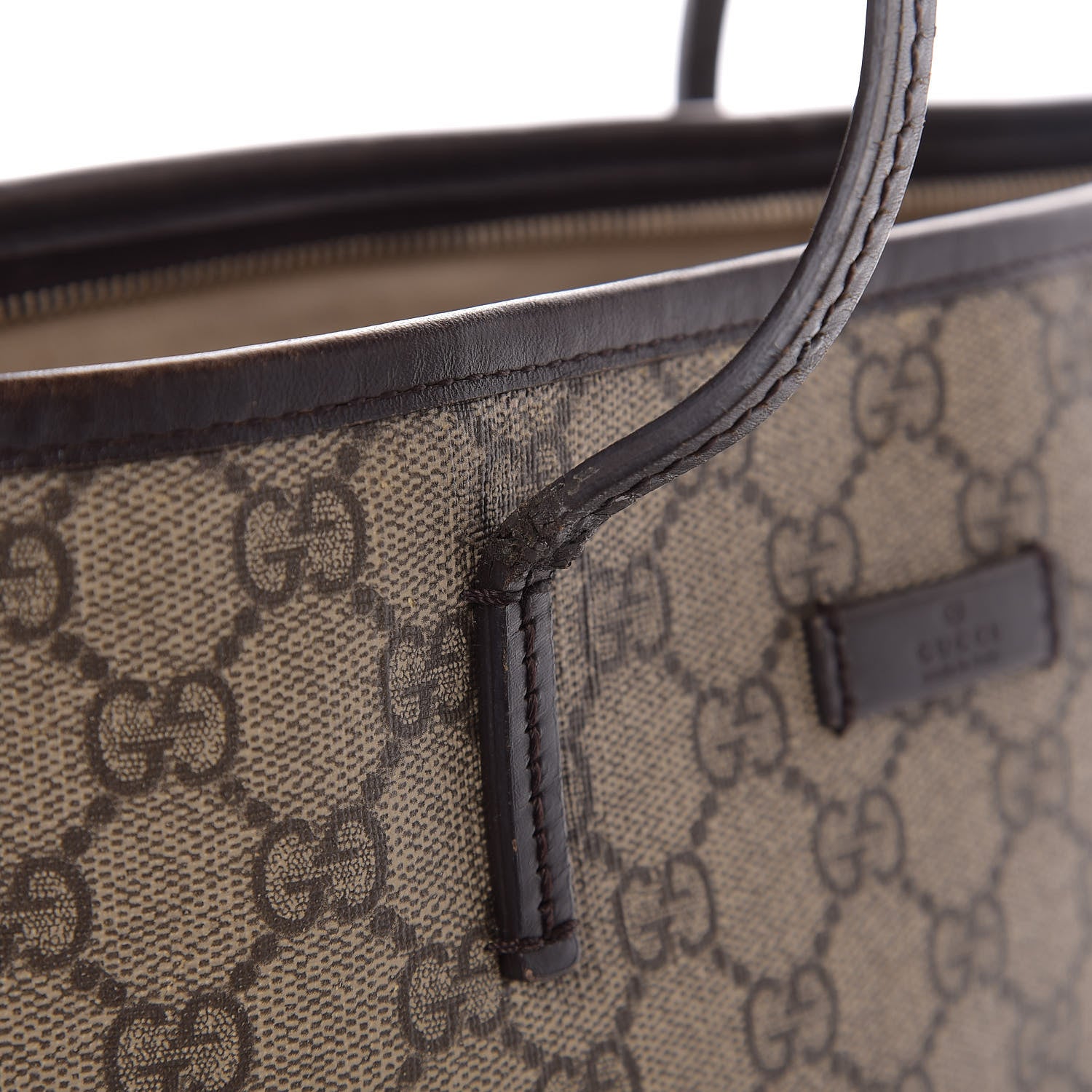 Gucci GG Supreme Monogram Medium Zippered Tote Dark Brown 15 of 27