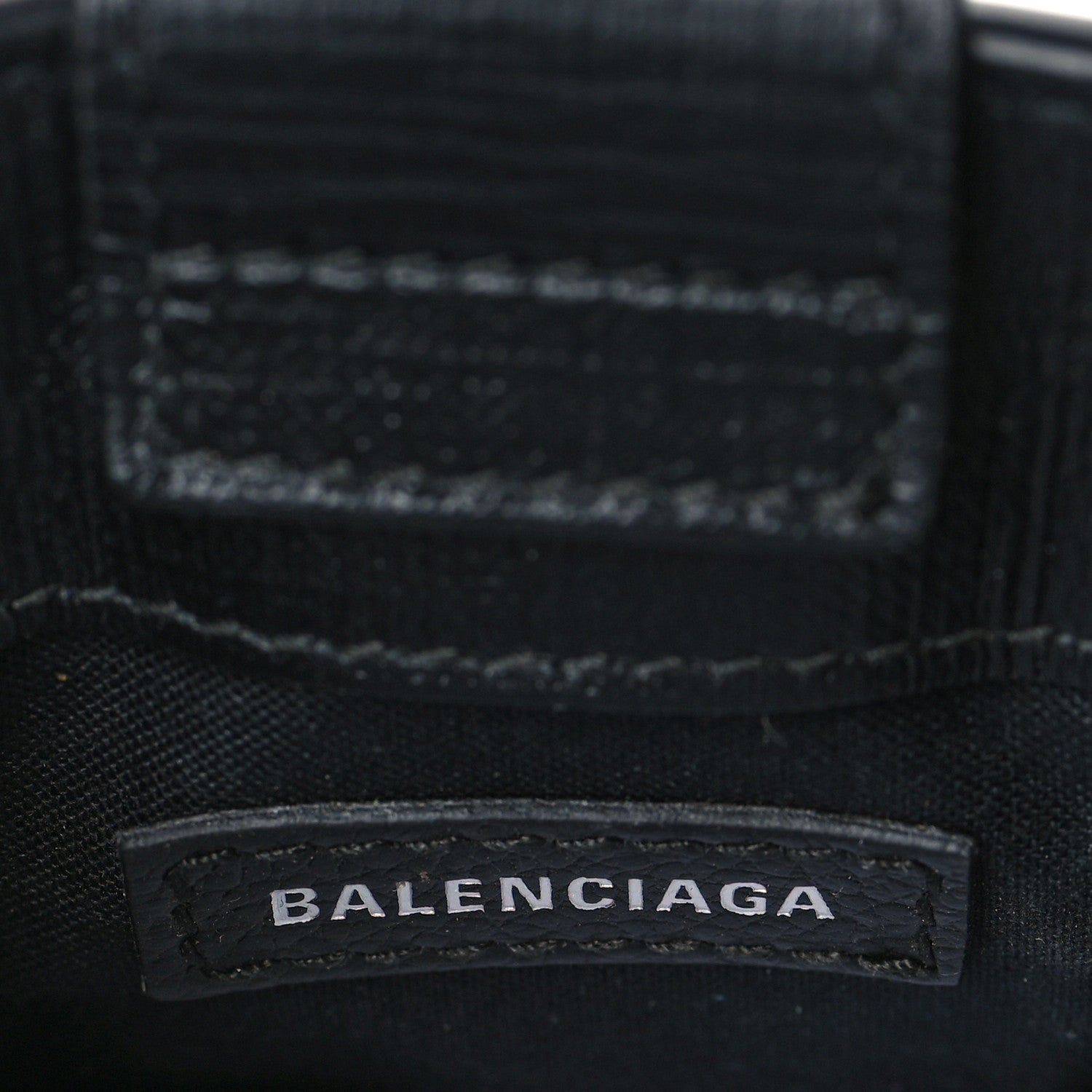 Balenciaga Squared Calfskin Logo Shopping Phone Holder Bag Black 6 of 9