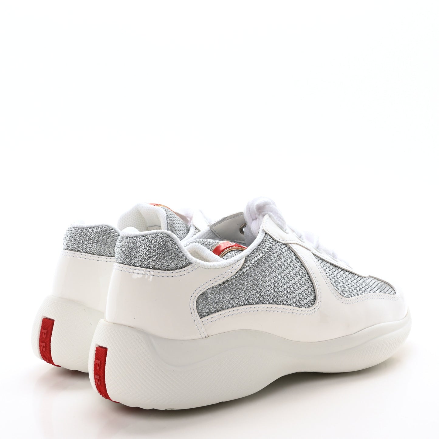 Vernice Soft Mesh America's Cup Biker Sneakers 36 White Argento