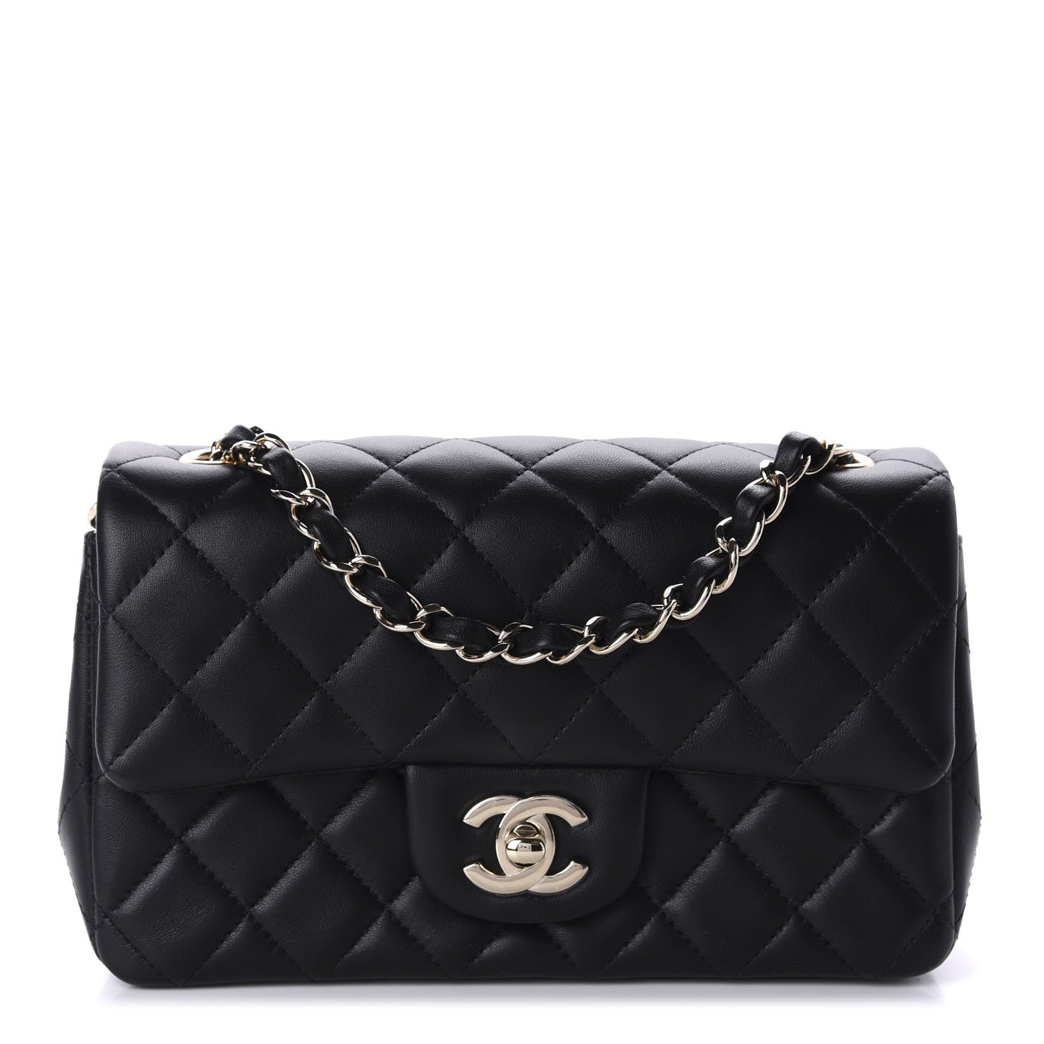 Chanel Lambskin Quilted Mini Rectangular Flap Black 1 of 11