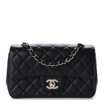 Chanel Lambskin Quilted Mini Rectangular Flap Black 1 of 11