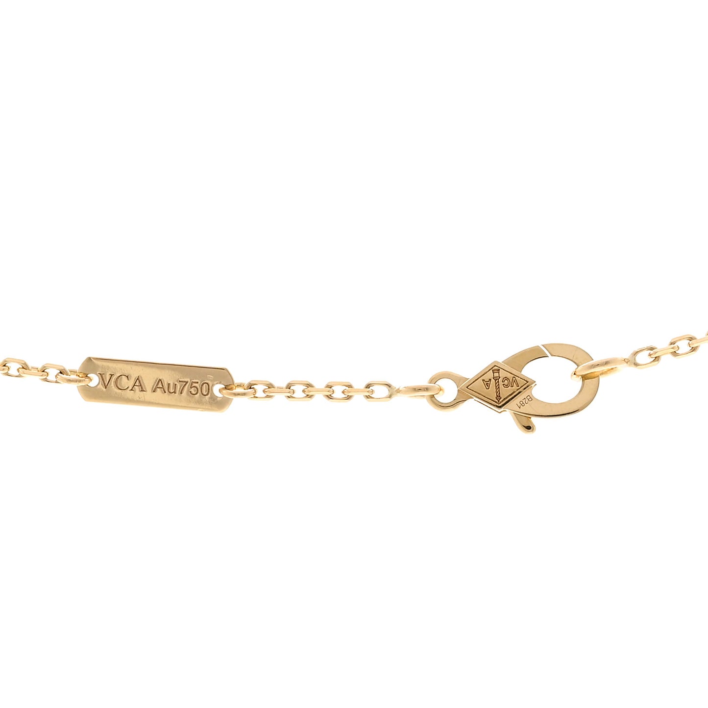 18K Yellow Gold Black Onyx Vintage Alhambra Pendant Necklace