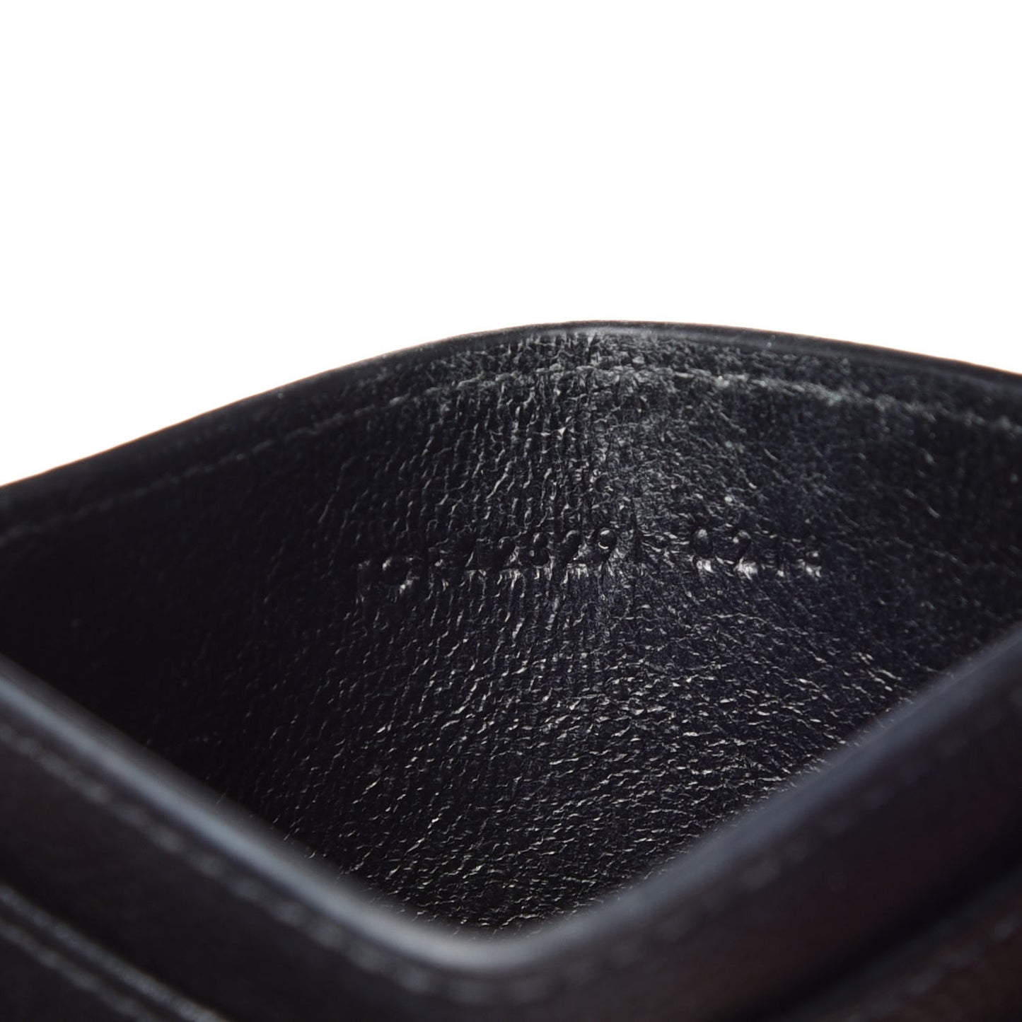 Grain De Poudre Matelasse Chevron Monogram Credit Card Case Black