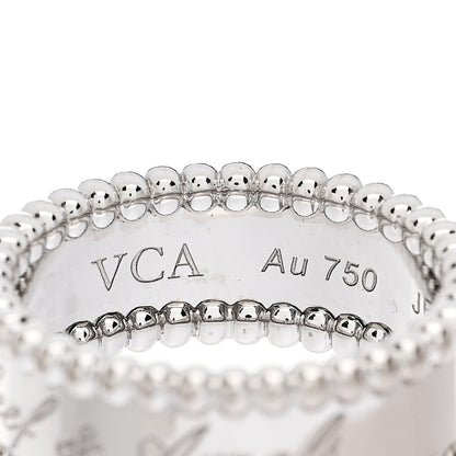 Van Cleef & Arpels 18K White Gold Perlee Signature Ring 52 6 4 of 6
