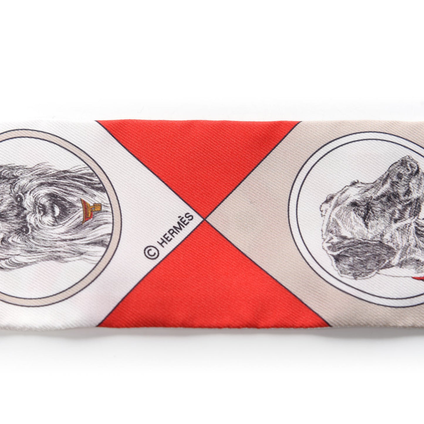 Silk Colliers Et Chiens Twilly Rouge White Mastic