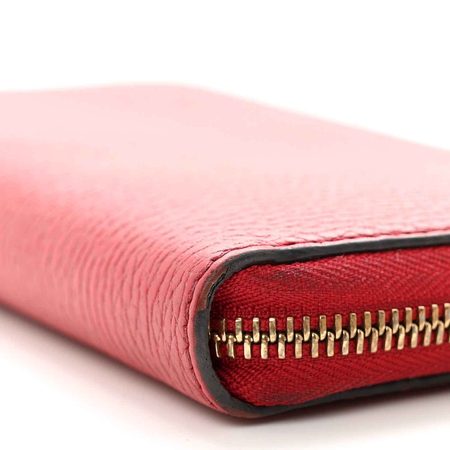 Dollar Calfskin Large Betty Zip Around Wallet Red