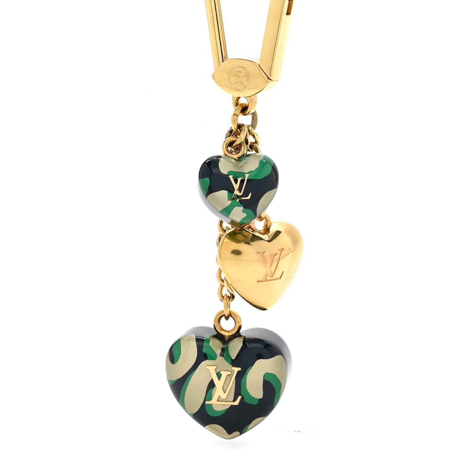 Louis Vuitton Leopard Heart Bag Charm Key Holder Blue Infini 3 of 4