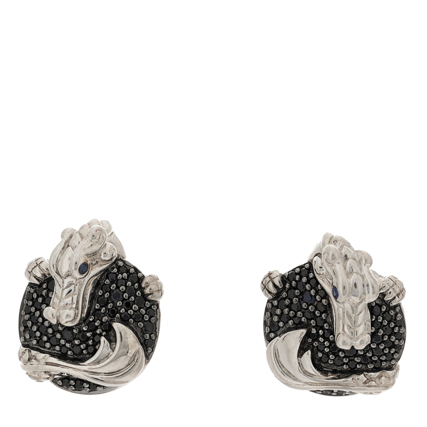 John Hardy Sterling Silver Sapphire Legends Naga Stud Earrings 1 of 4