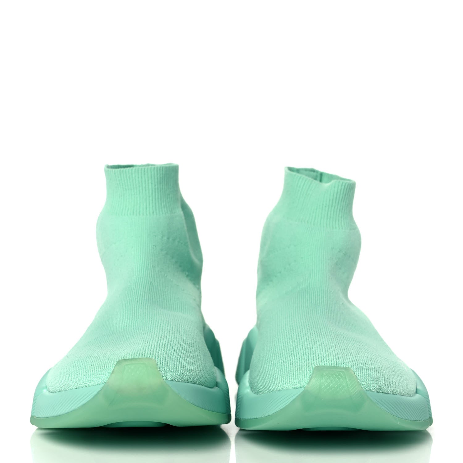 Balenciaga Technical 3D Recycled Knit Womens Speed 2.0 Transparent Sole Sneakers 41 Mint 2 of 8