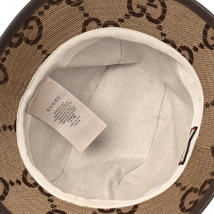 Gucci Monogram Jumbo GG Bucket Hat S Camel Ebony New Acero 7 of 9