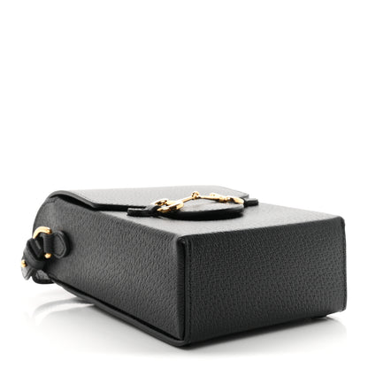 Gucci Dollar Calfskin Vertical Horsebit 1955 Crossbody Bag Black 3 of 9
