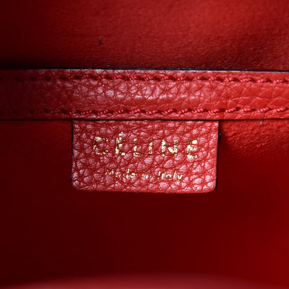 Celine Drummed Calfskin Nano Luggage Coquelicot 7 of 10