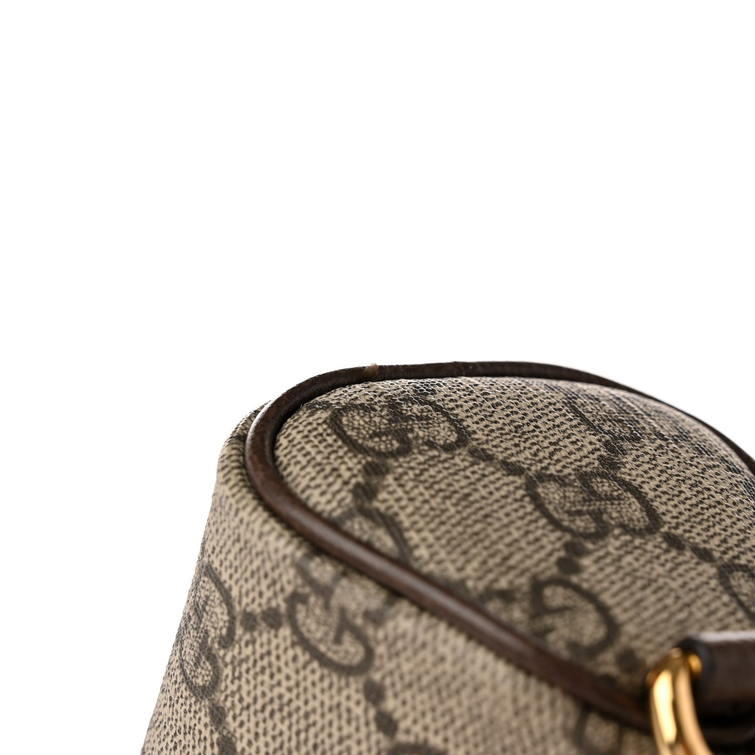 Gucci GG Supreme Monogram Strawberry Retro Interlocking G Barrel Coin Purse Beige Ebony 9 of 10