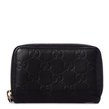 Gucci Guccissima Zip Around Card Case Black 1 of 6