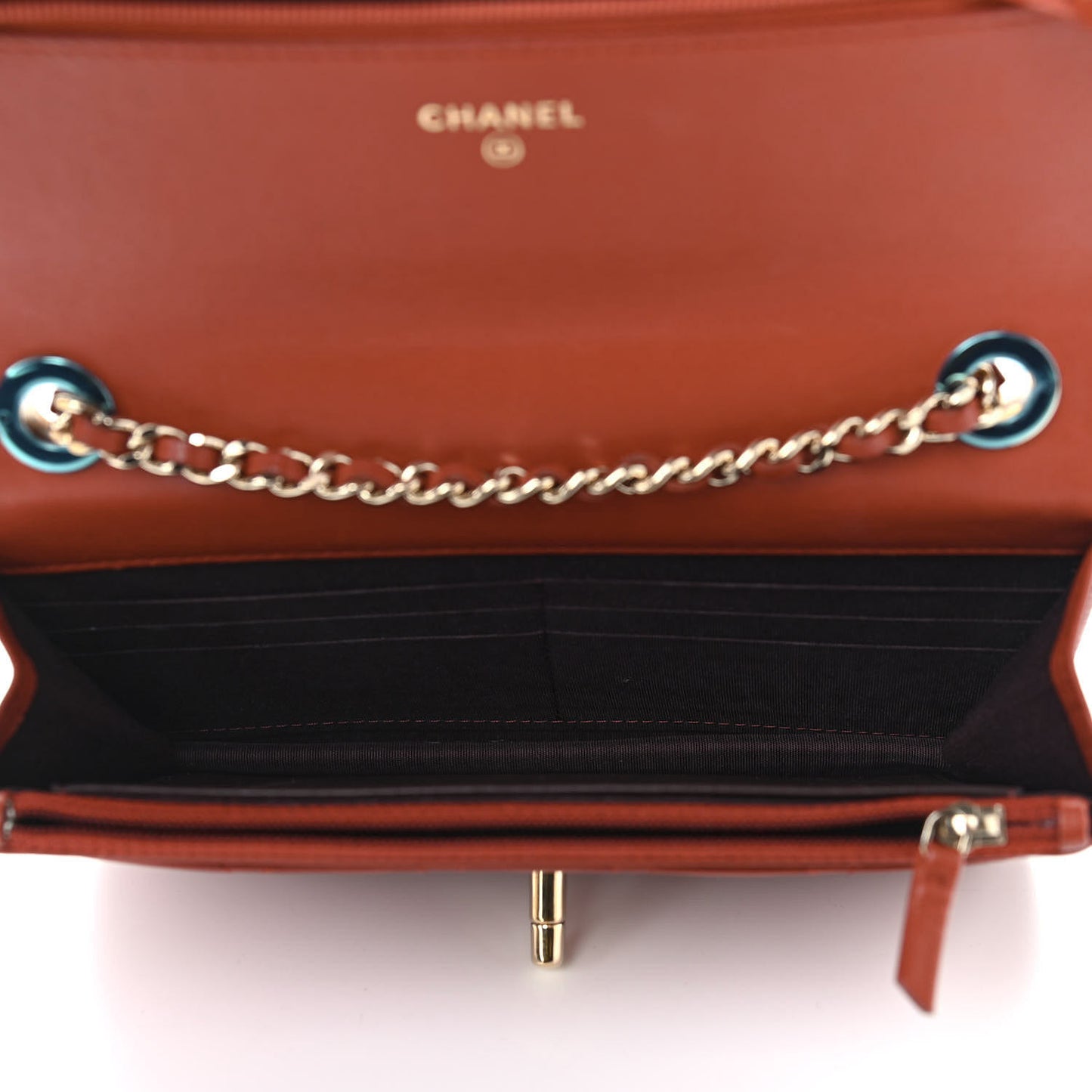 Lambskin Quilted Trendy CC Wallet On Chain WOC Red