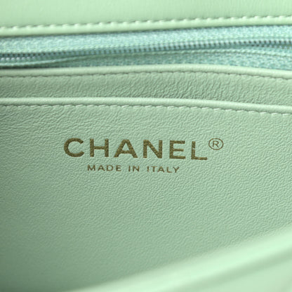 Chanel Lambskin Quilted Mini Rectangular Flap Light Green 6 of 11