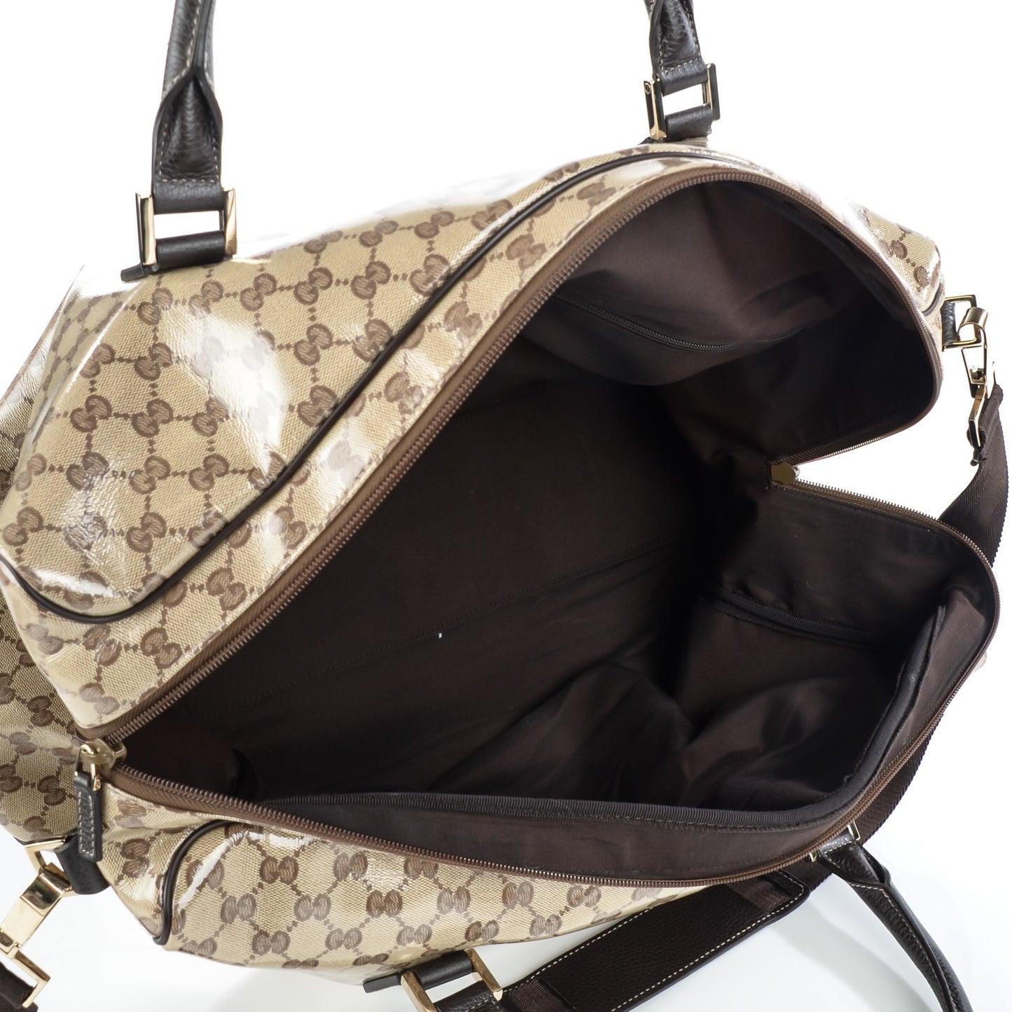 Crystal Monogram Large Carry On Duffle Bag Dark Brown