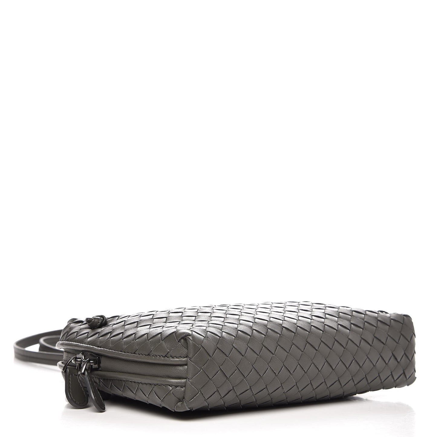 Nappa Intrecciato Pillow Crossbody Messenger Light Grey
