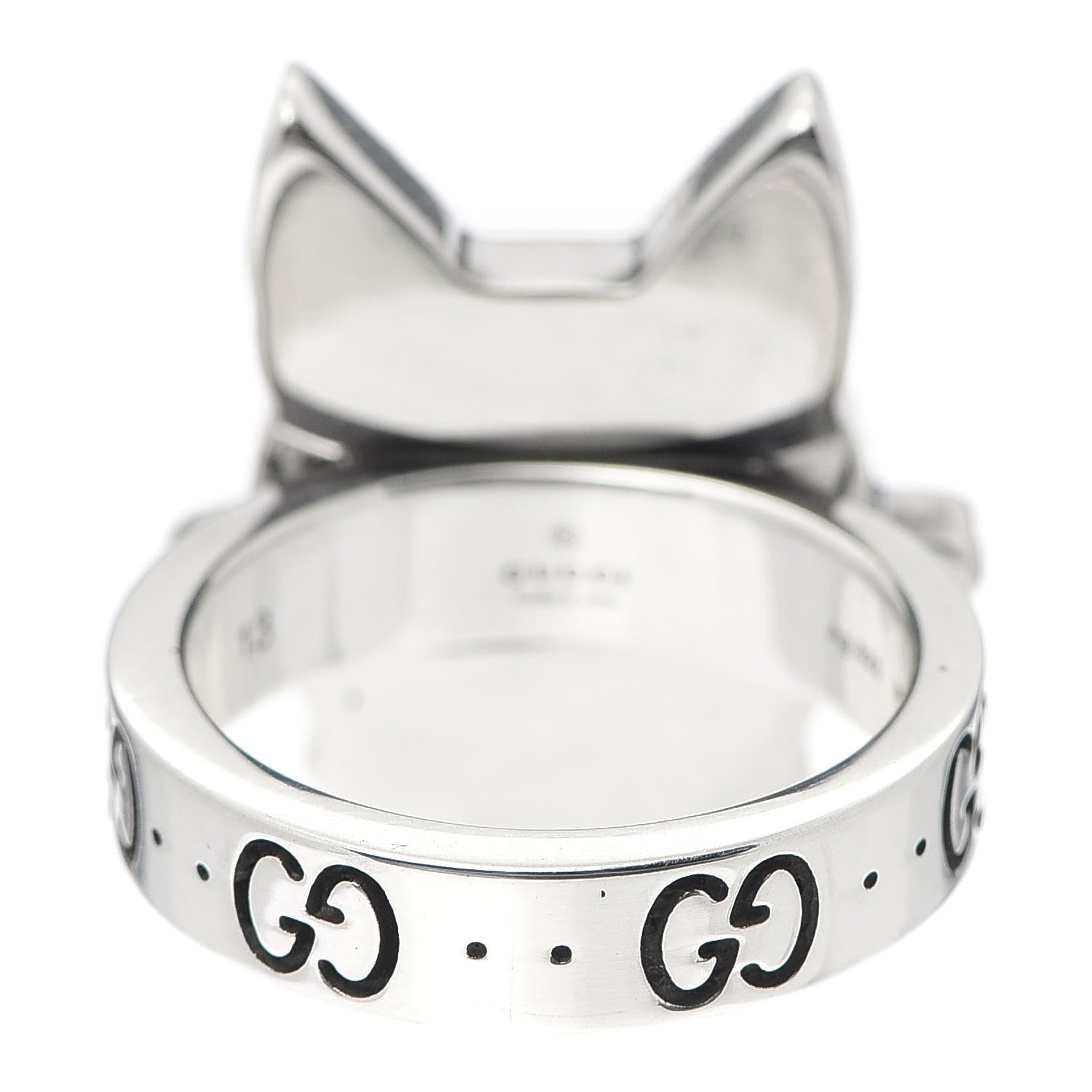 Gucci Sterling Silver Enamel Bosco Ring 53 6.25 3 of 6