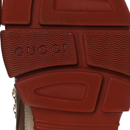 Gucci X SEGA Mesh Canvas Calfskin Womens Flashtrek Sneakers 39 Military Oatmeal Carmine Rose Ardesia 6 of 10