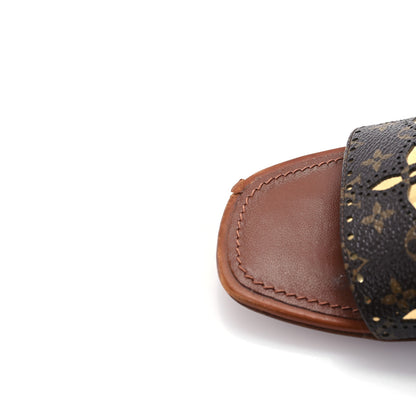 Louis Vuitton Calfskin Perforated Monogram Silhouette Sandals 39 Gold 11 of 11