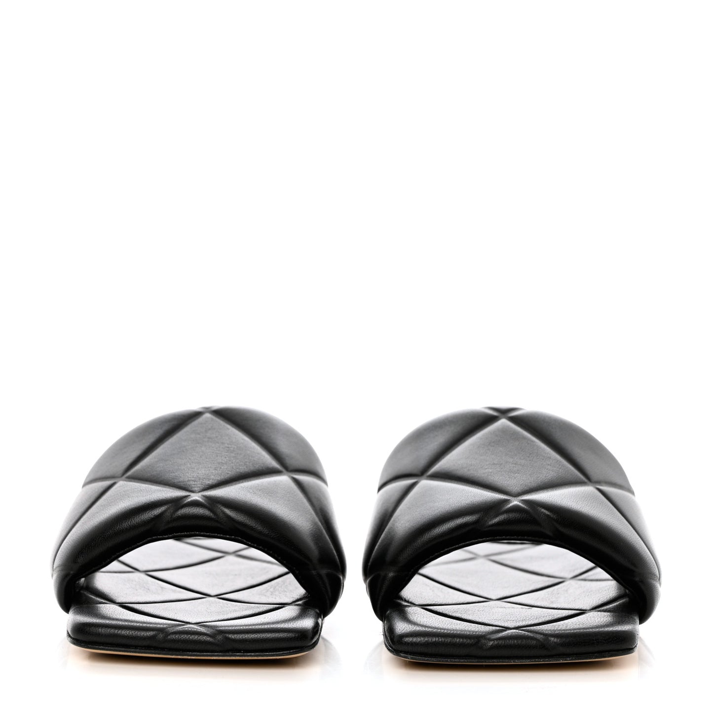 Nappa Quilted Rubber Lido Flat Sandals 39 Black
