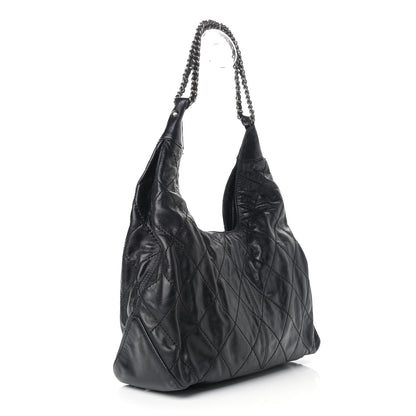 Chanel Aged Calfskin Quilted Coco Supple Hobo Black 3 of 11