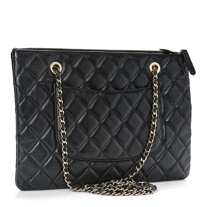 Chanel Shiny Lambskin Quilted Medium Double Case With Strap Black 3 of 9