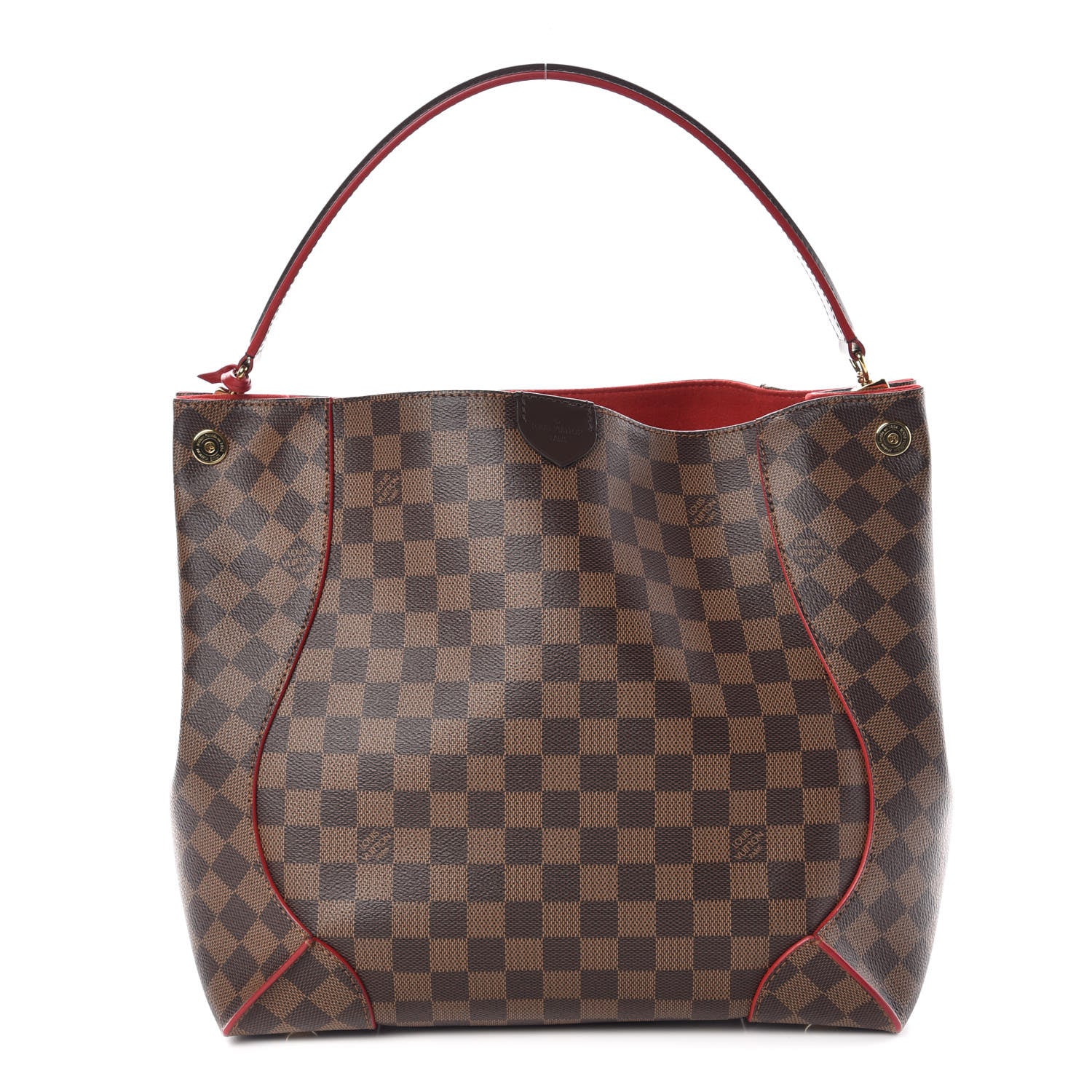 Louis Vuitton Damier Ebene Caissa Hobo Cherry 1 of 9