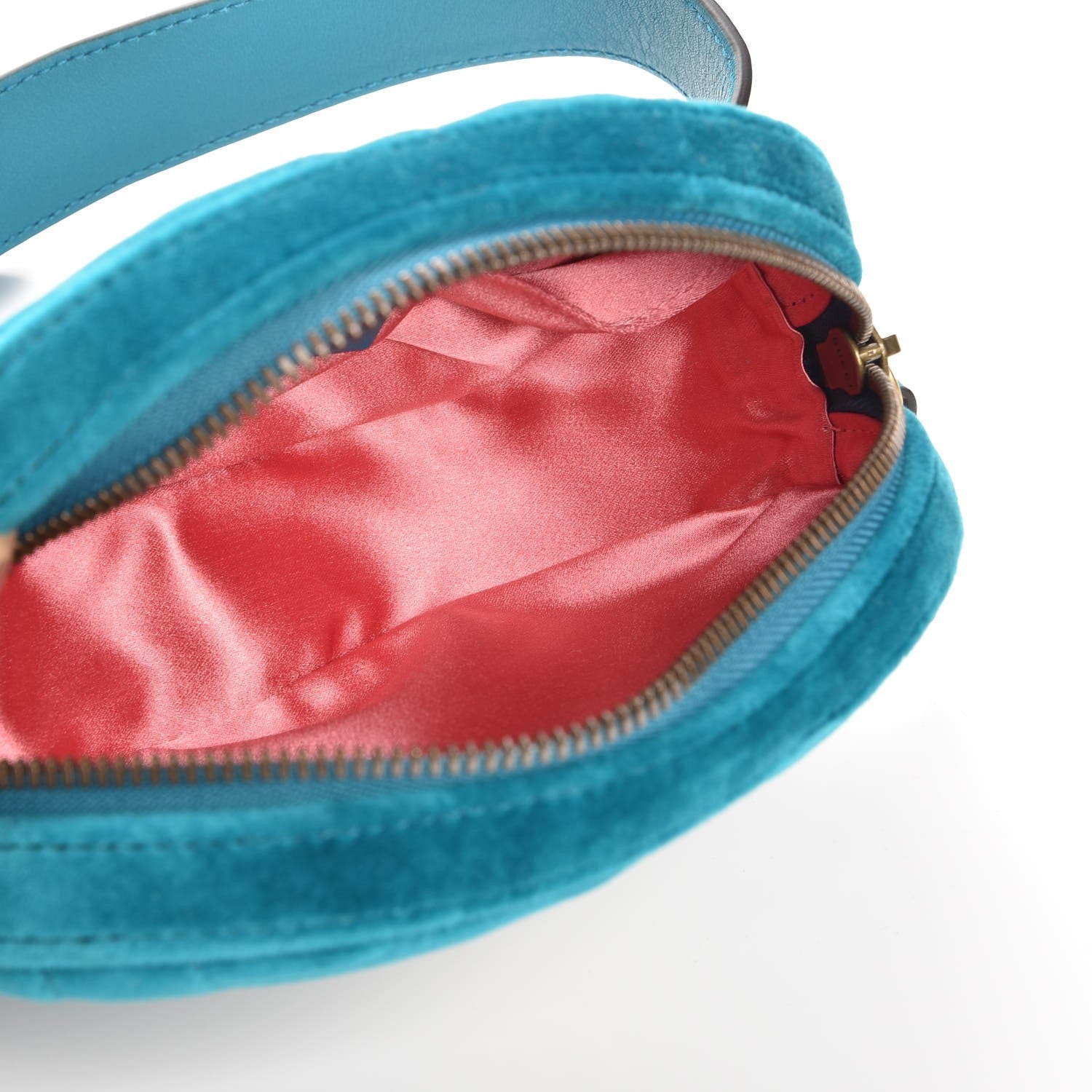 Gucci Velvet Matelasse GG Marmont Belt Bag 85 34 Pavone Cyan 5 of 8