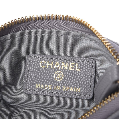 Chanel Caviar Quilted Small Cosmetic Case Grey 6 of 10