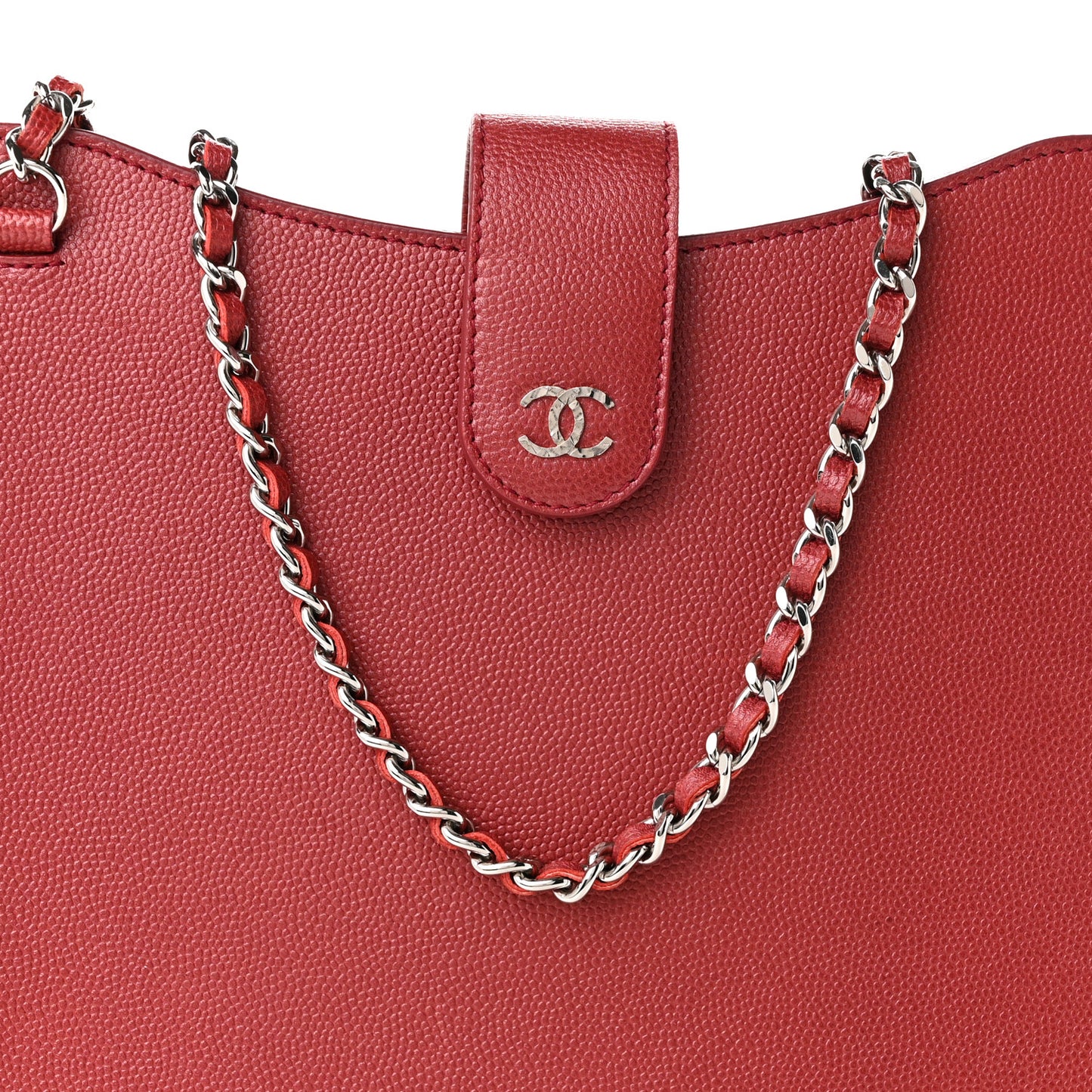 Iridescent Caviar iPad Case Crossbody Red