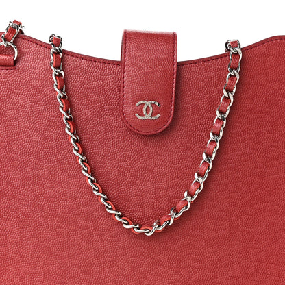 Chanel Iridescent Caviar iPad Case Crossbody Red 8 of 11