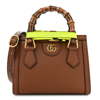 Gucci Wonka Grain Calfskin Mini Diana Tote Bag Cuir Yellow Fluo 1 of 12