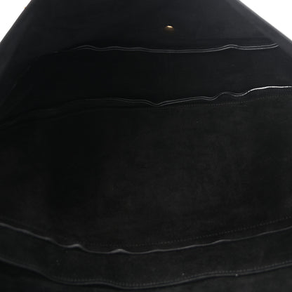 Celine Shiny Lambskin Soft Triomphe Half Moon Bag Black 5 of 9
