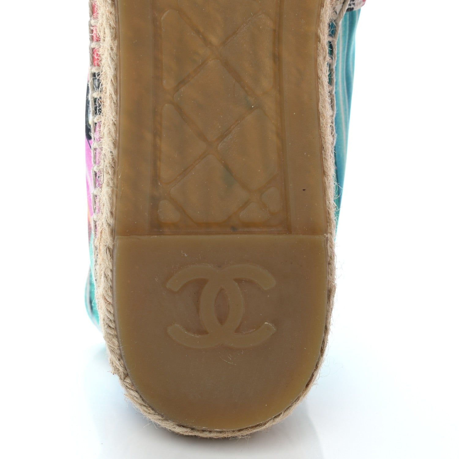Chanel Fabric Patent CC Espadrilles Multicolor 38 Black 9 of 12