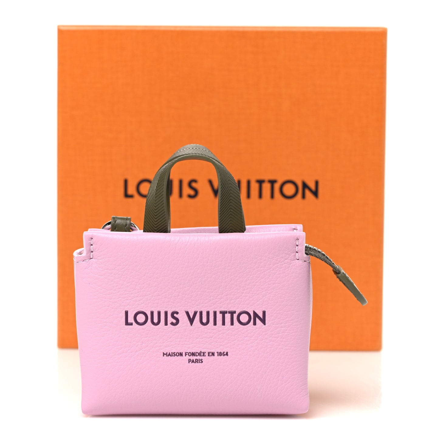 Calfskin Mini Shopper Bag Charm Rose