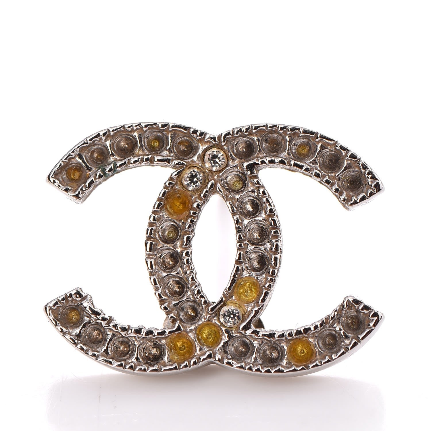 Chanel Crystal CC Earrings Silver 6 of 7