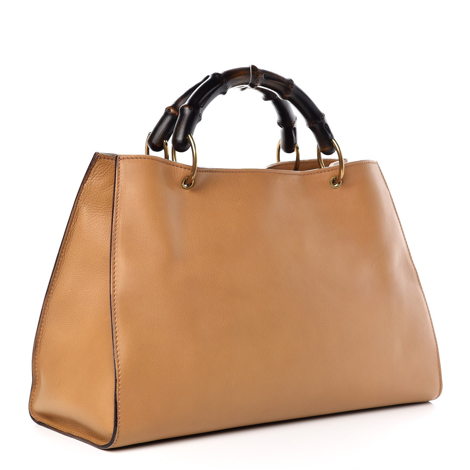 Gucci Calfskin Bamboo Handle Tote Tan 3 of 7